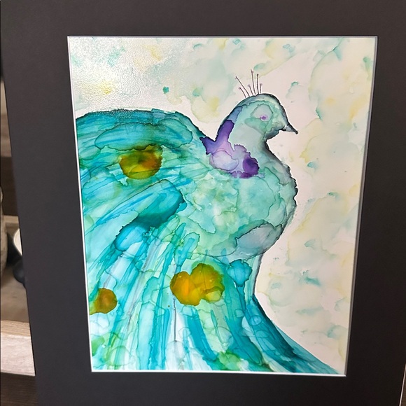 Hand crafted colorful abstract peacock one of a kind wall décor art - Picture 5 of 10